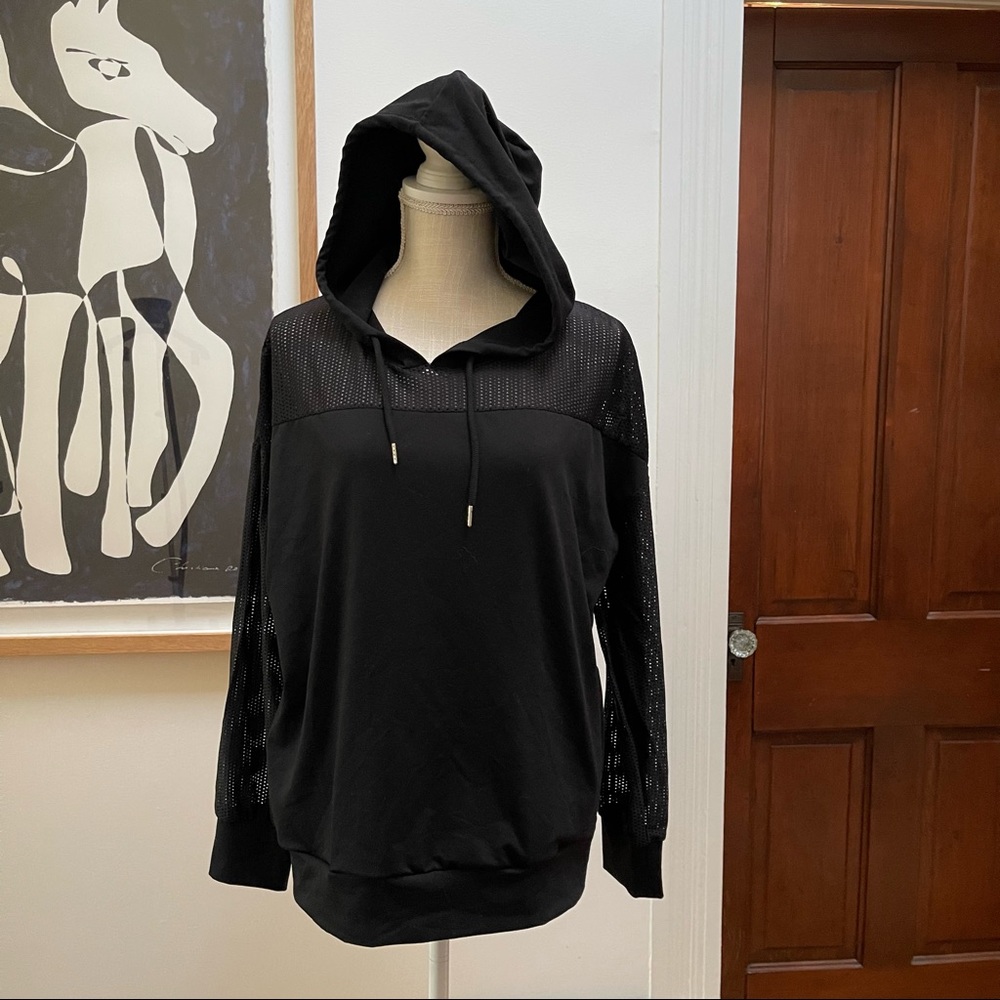 Black Senita hoodie w/mesh detail